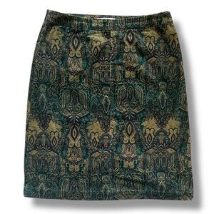 NWT Croft & Barrow Corduroy Paisley Pencil Skirt Women’s Size 10 Stretch Fall